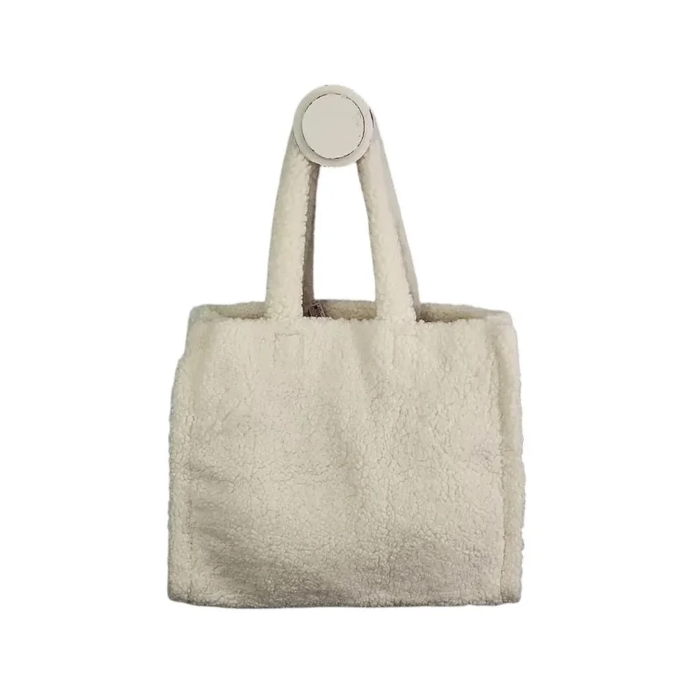 Victoria's Secret Tote Bag Womens OS Cream Ivory Cozy Sherpa Plush